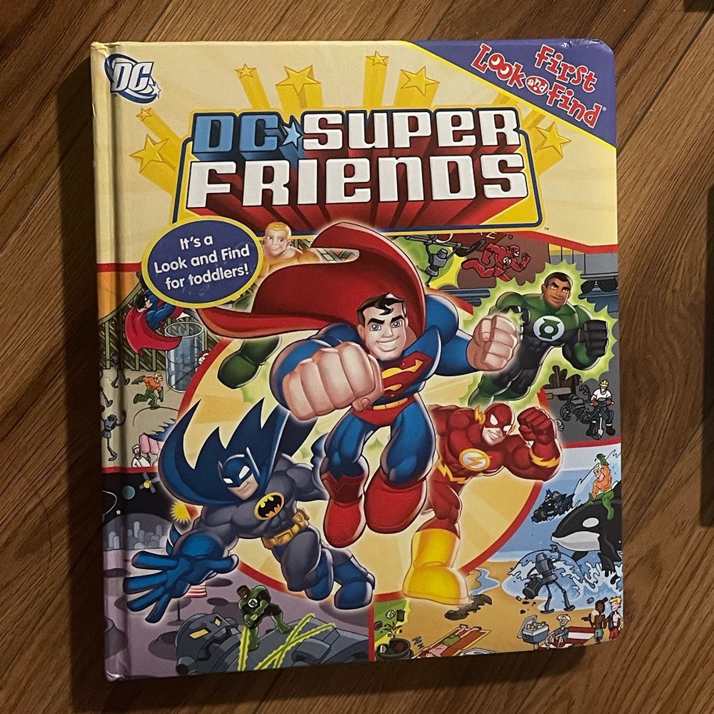 DC Super Friends First Look & Find Large Size Hardcover Board Book for Toddlers